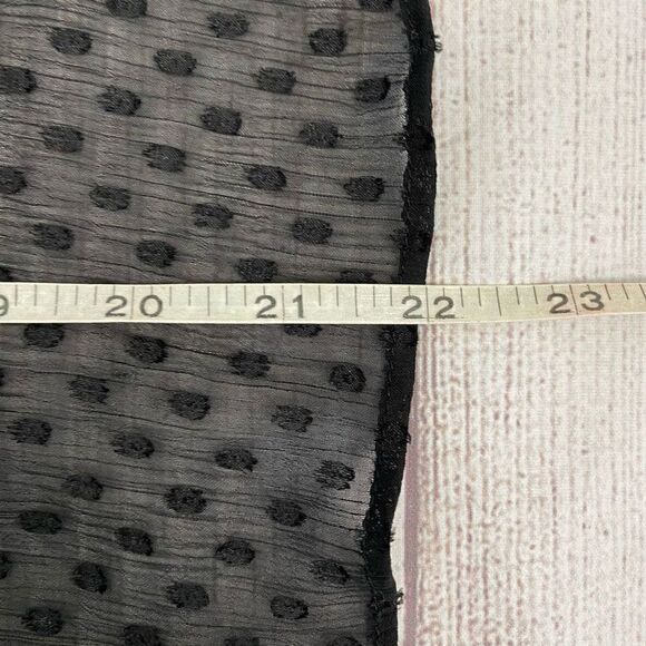 BCBGENERATION women XS sheer black Longsleeve top w/scallop cross back - Picture 10 of 10